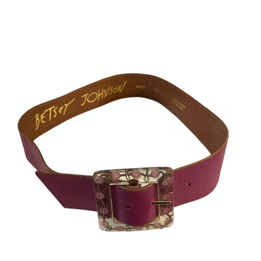 Betsey Johnson Pink Genuine Leather Belt
